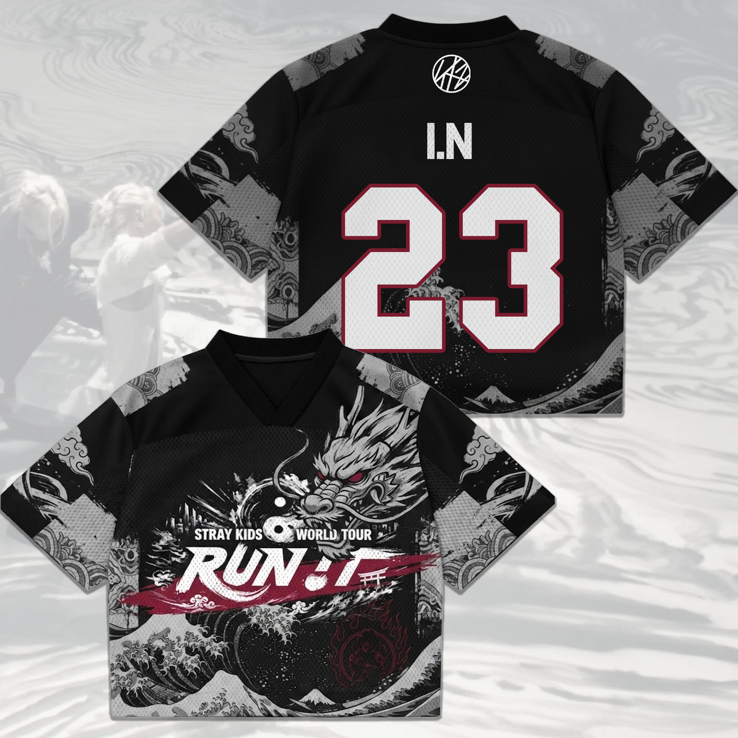 Streetwear Stray Kids World Tour Run It Mixed Mesh Jersey Gifts For Stay
