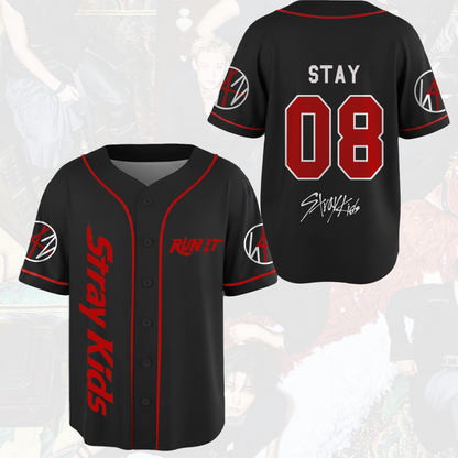 Breathtaking Run It World Tour Stray Kids Baseball Jersey Stay Edition