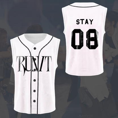 Stray Kids Run It World Tour Sleeveless Mesh Baseball Jersey Gift For Fans