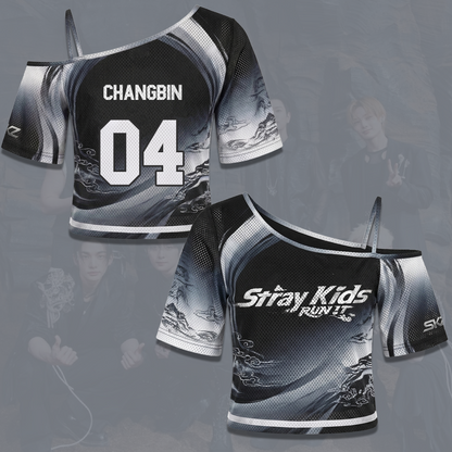 Streetwear Stray Kids Run It World Tour Off Shoulder Mesh Gift For Fans