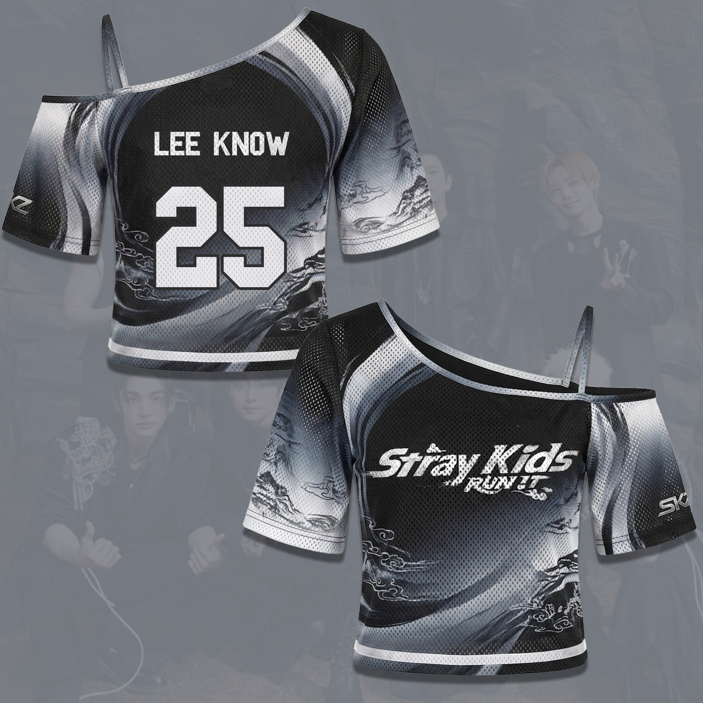 Streetwear Stray Kids Run It World Tour Off Shoulder Mesh Gift For Fans