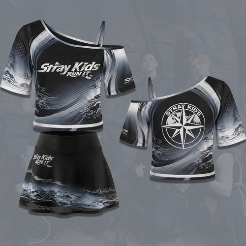 Streetwear Stray Kids Run It World Tour Off Shoulder Mesh Gift For Fans