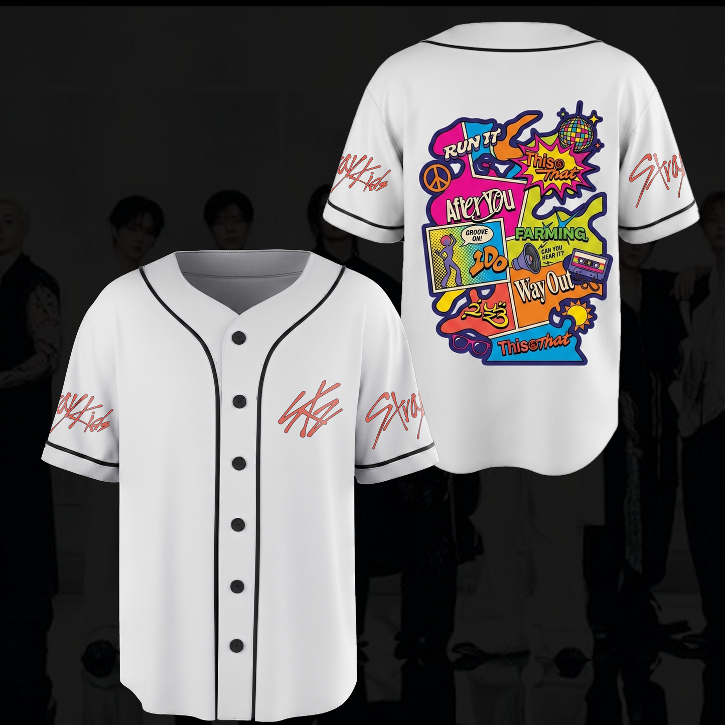 Stray Kids This & That Festival Edition Baseball Jersey Retro Pop Art Merch Gift For Fans