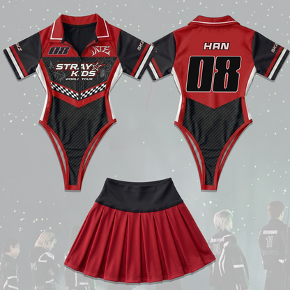 Racing Stray Kids Concert ATE Dominate Tour Full Jersey Bodysuit Set Fan Editon