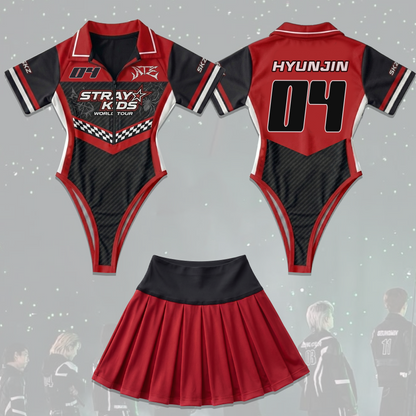 Racing Stray Kids Concert ATE Dominate Tour Full Jersey Bodysuit Set Fan Editon