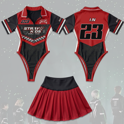 Racing Stray Kids Concert ATE Dominate Tour Full Jersey Bodysuit Set Fan Editon