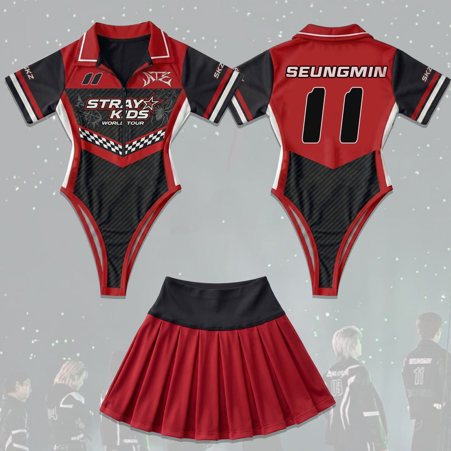 Racing Stray Kids Concert ATE Dominate Tour Full Jersey Bodysuit Set Fan Editon