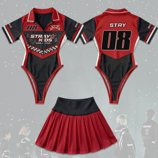 Racing Stray Kids Concert ATE Dominate Tour Full Jersey Bodysuit Set Fan Editon