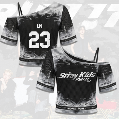 Flirty Stray Kids Run It World Tour Off Shoulder Mesh Gift For Stay