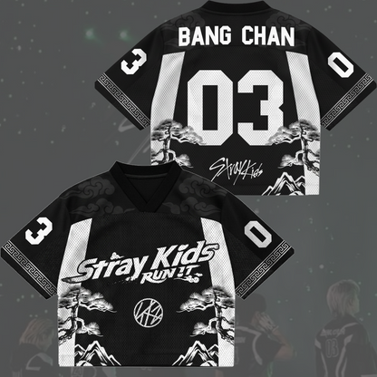 Modern Traditional Stray Kids Run It World Tour Mixed Mesh Jersey Gift For Stay