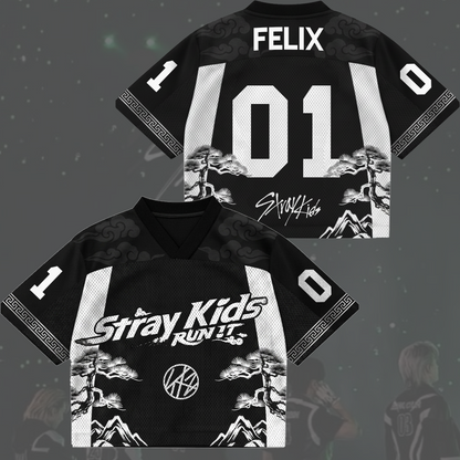Modern Traditional Stray Kids Run It World Tour Mixed Mesh Jersey Gift For Stay