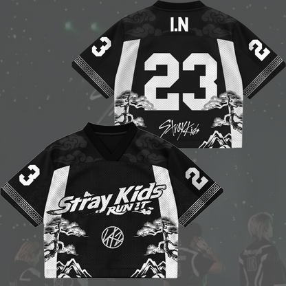 Modern Traditional Stray Kids Run It World Tour Mixed Mesh Jersey Gift For Stay