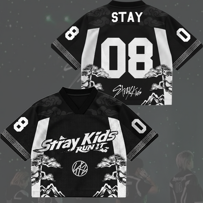 Modern Traditional Stray Kids Run It World Tour Mixed Mesh Jersey Gift For Stay