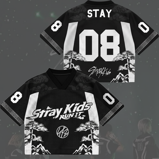Modern Traditional Stray Kids Run It World Tour Mixed Mesh Jersey Gift For Stay