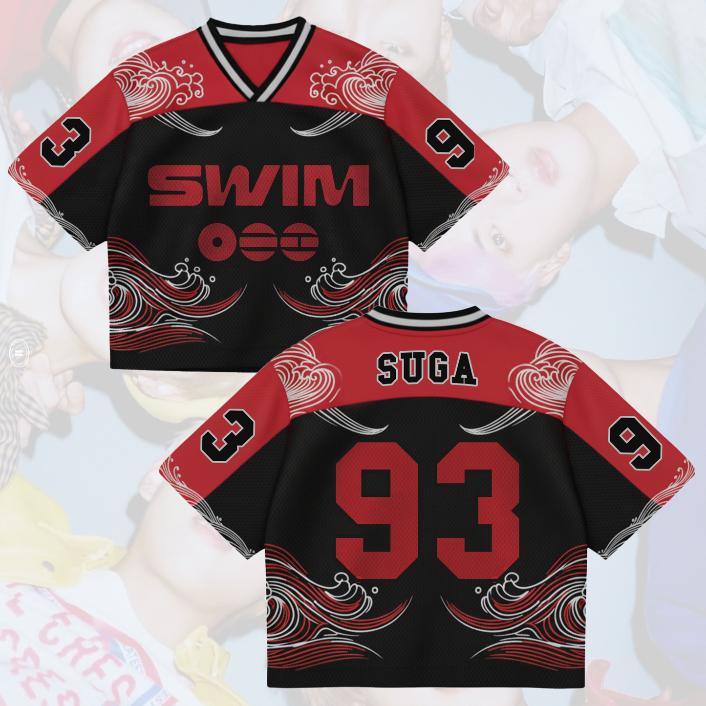 Ride the BTS Wave Album Swim Mixed Mesh Jersey Gifts