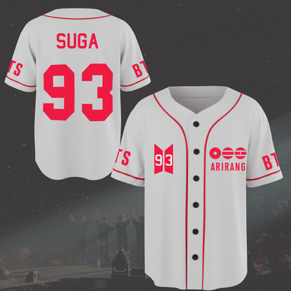 BTS World Tour Arirang White Baseball Jersey