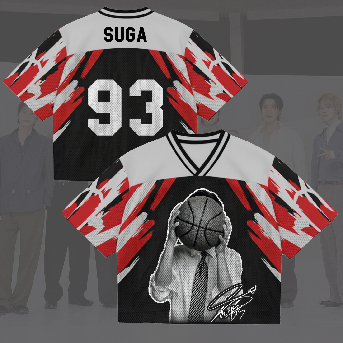 Face To Face BTS World Tour Mixed Mesh Jersey Gift For Fans