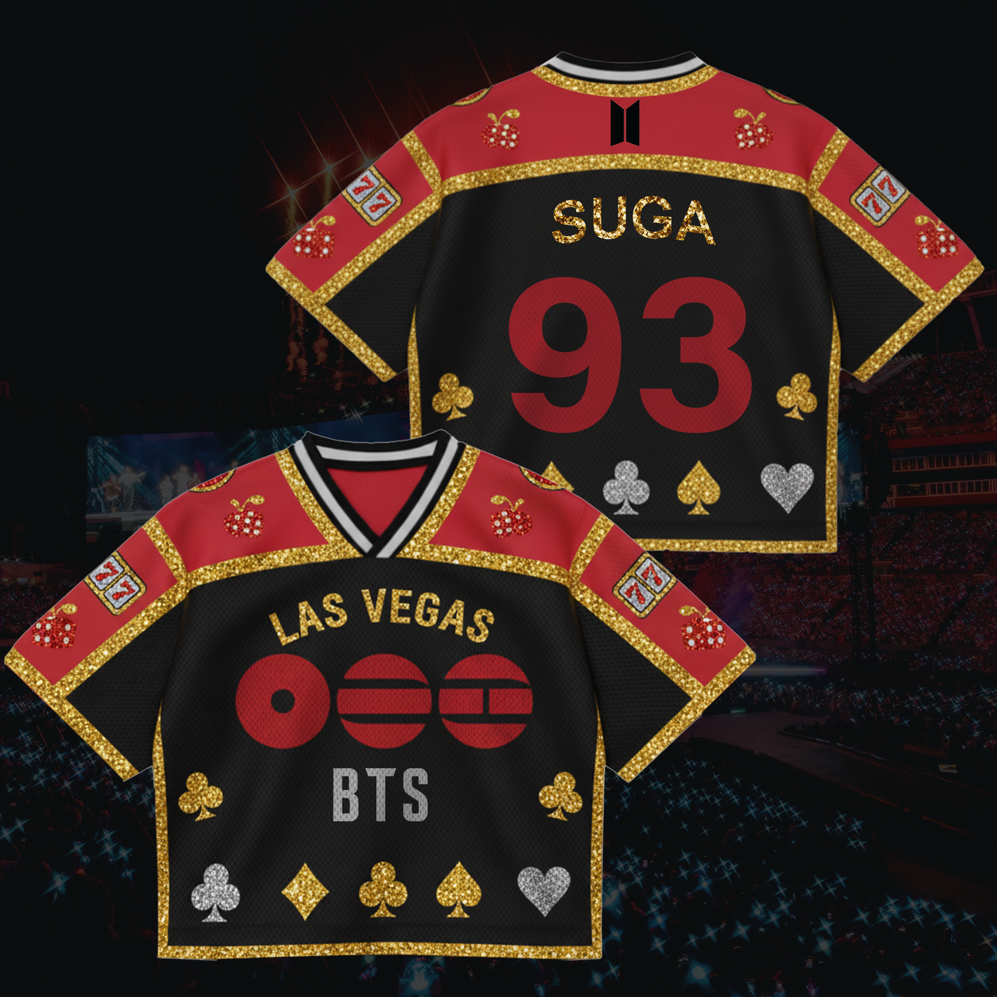 The City Las Vegas 777 BTS World Tour Mixed Mesh Jersey Gift For Fans