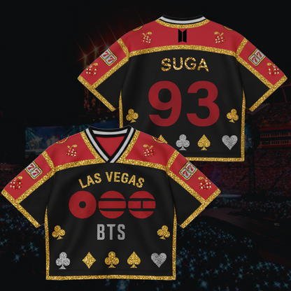 The City Las Vegas 777 BTS World Tour Mixed Mesh Jersey Gift For Fans