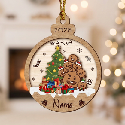 Custom Bangtan Christmas Shaker Ornament BT21 Christmas Ornament Gift For Army