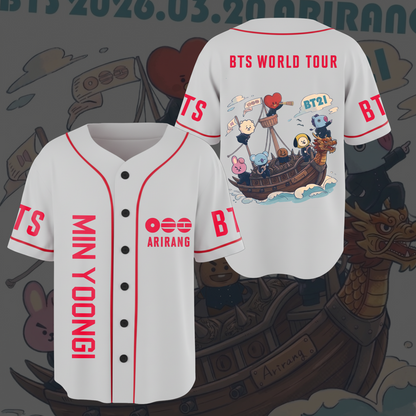 BT21 World Tour Tour Keep Swimming Baseball Jersey
