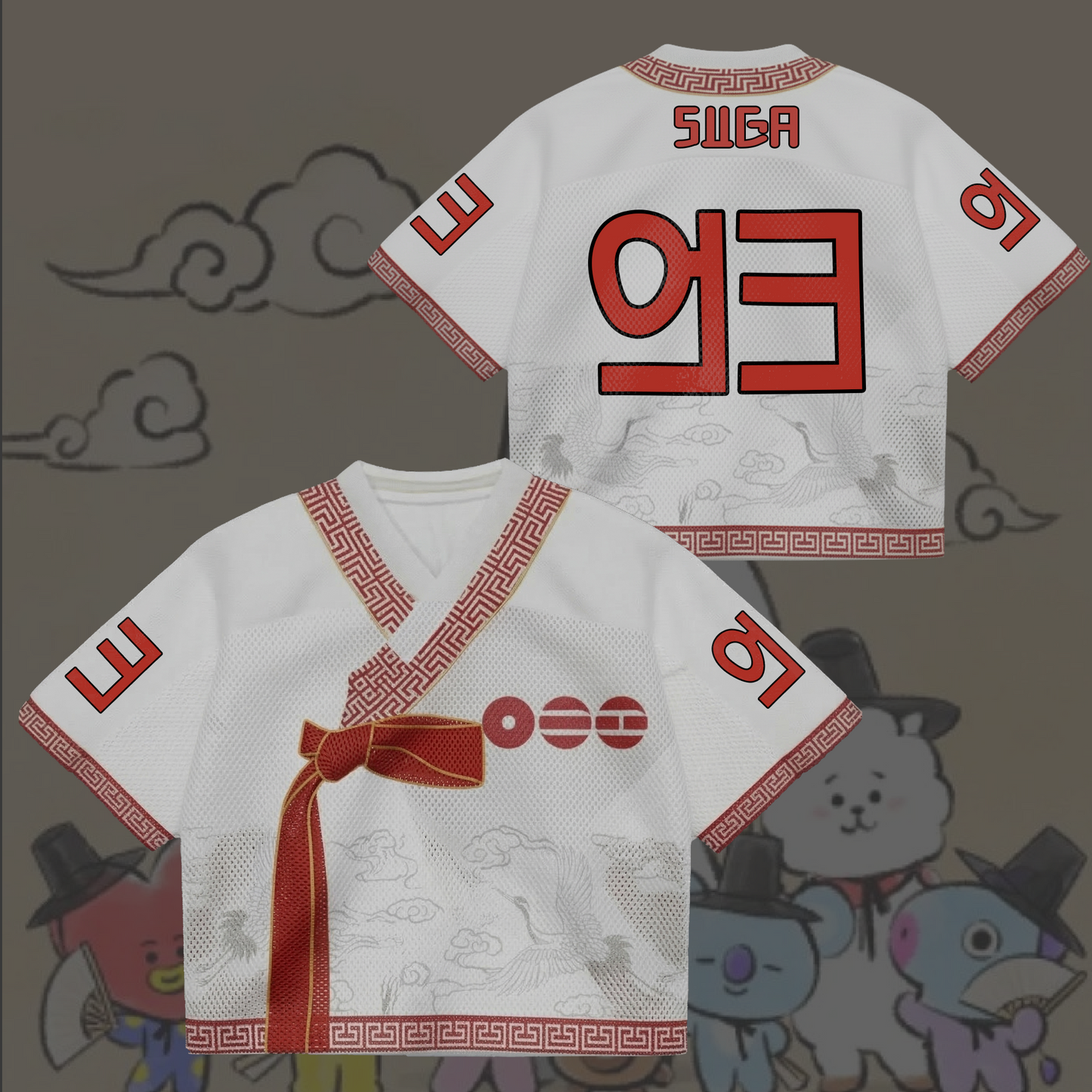 BTS World Tour 2026 Hanbok Style Mixed Mesh Jersey Gifts