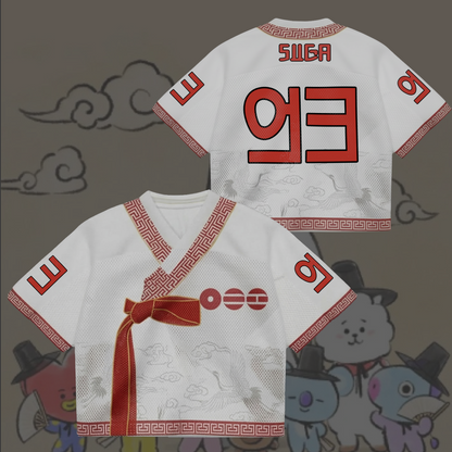 BTS World Tour 2026 Hanbok Style Mixed Mesh Jersey Gifts