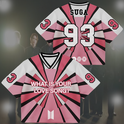 BTS Folding Fan Love Song Mixed Mesh Jersey Gifts For Lovers