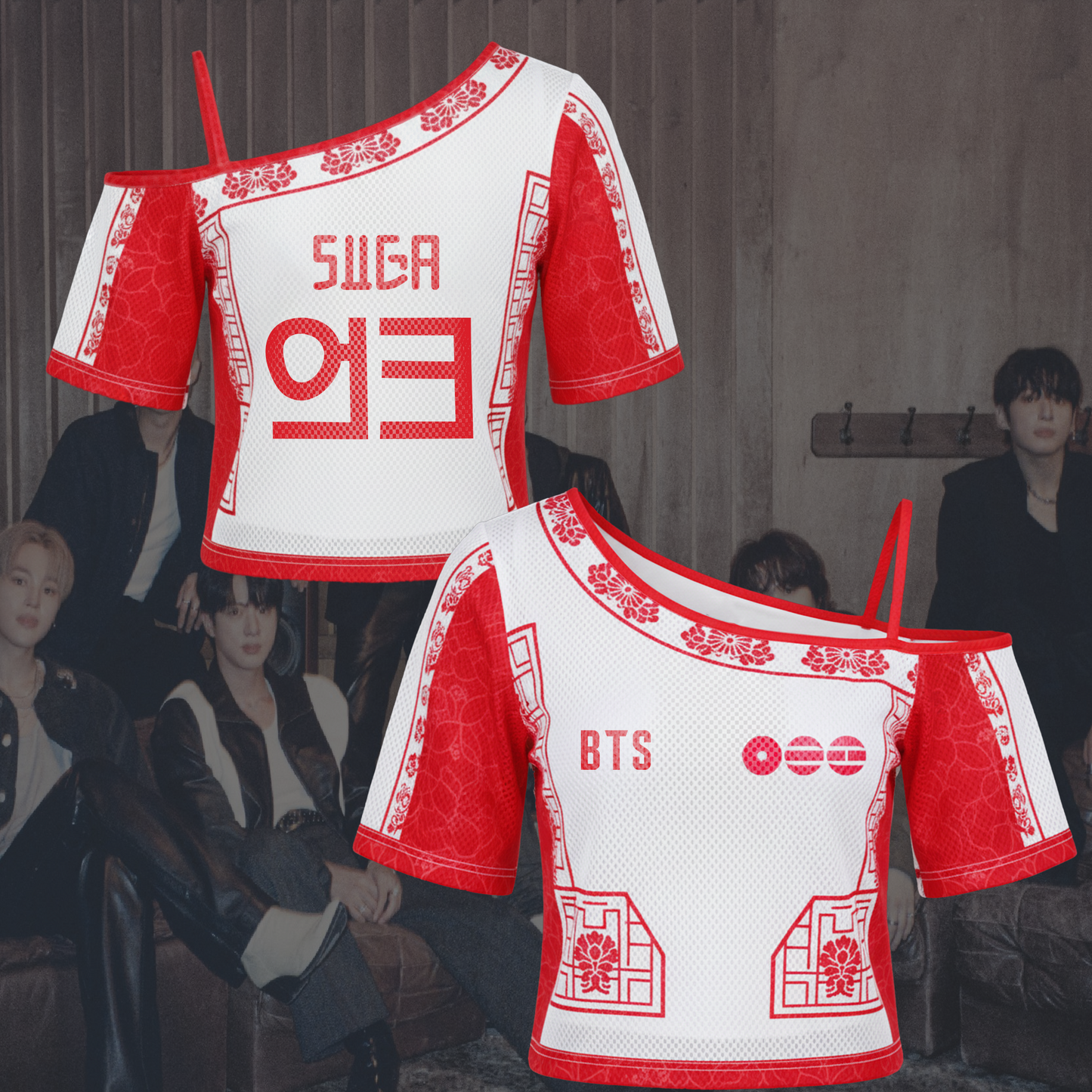 Graceful Arirang Path BTS World Tour Off Shoulder Mesh