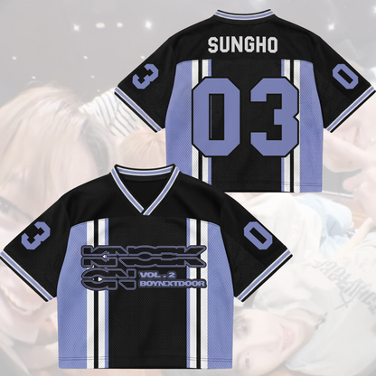 Sporty Boynextdoor Knock On World Tour Album Mix Mesh Jersey Gift For Fans