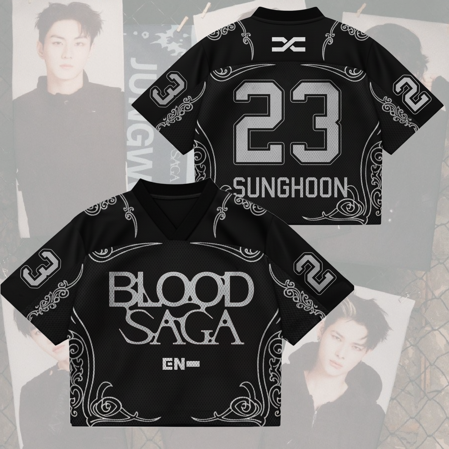 Shadow Duke Enhypen Blood Saga World Tour Mixed Mesh Jersey Gifts For Lovers