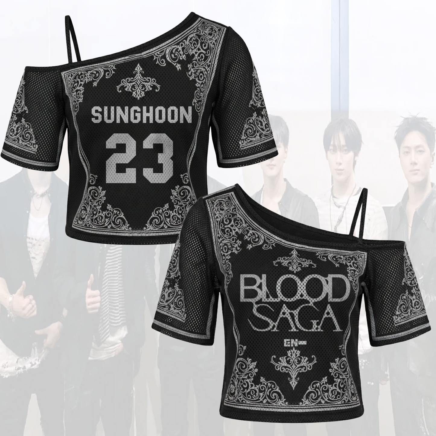 Gothic Princess Blood Saga Enhypen World Tour Tour Off Shoulder Mesh