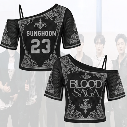 Gothic Princess Blood Saga Enhypen World Tour Tour Off Shoulder Mesh