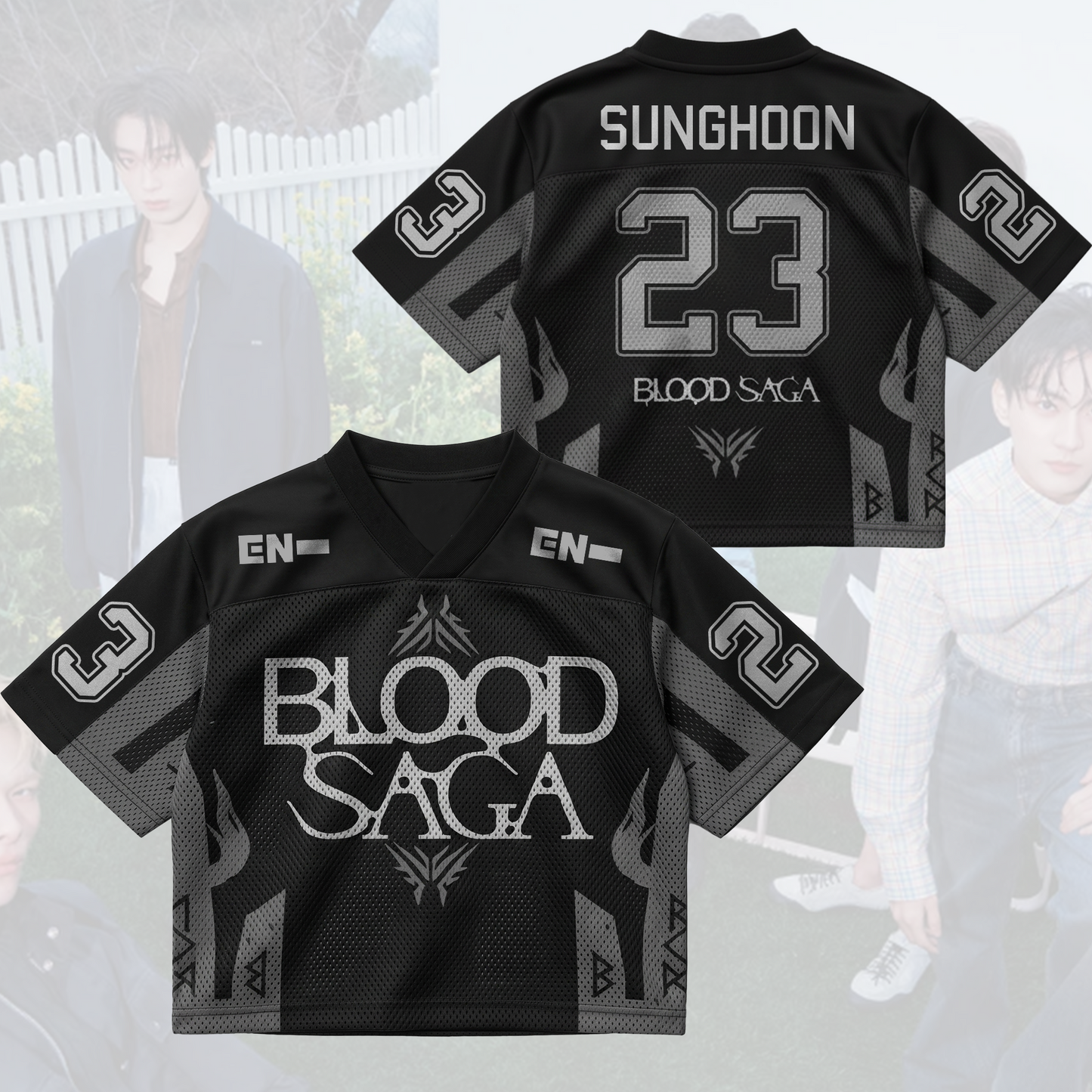 Midnight Blood Saga Enhypen World Tour Mixed Mesh Jersey Gift For Fans