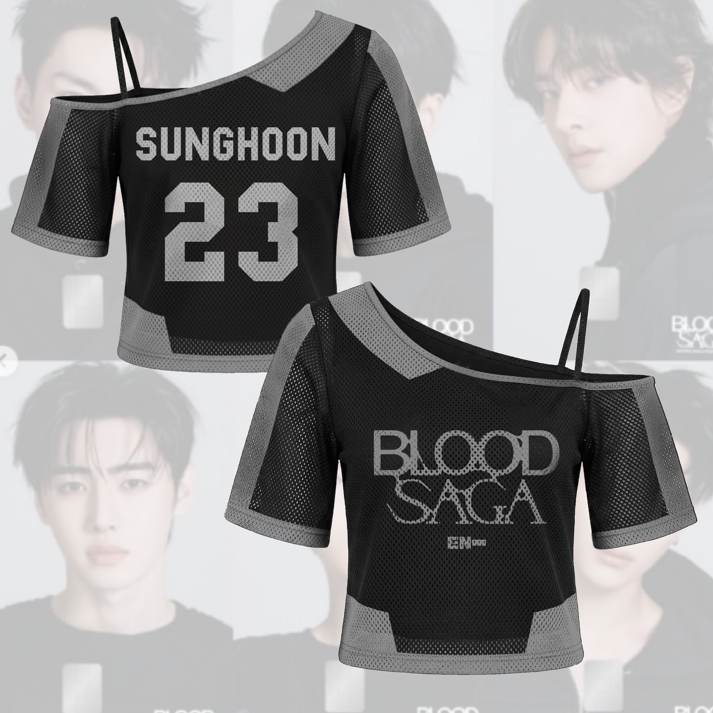 Chic Girl Enhypen Blood Saga World Tour Tour Off Shoulder Mesh