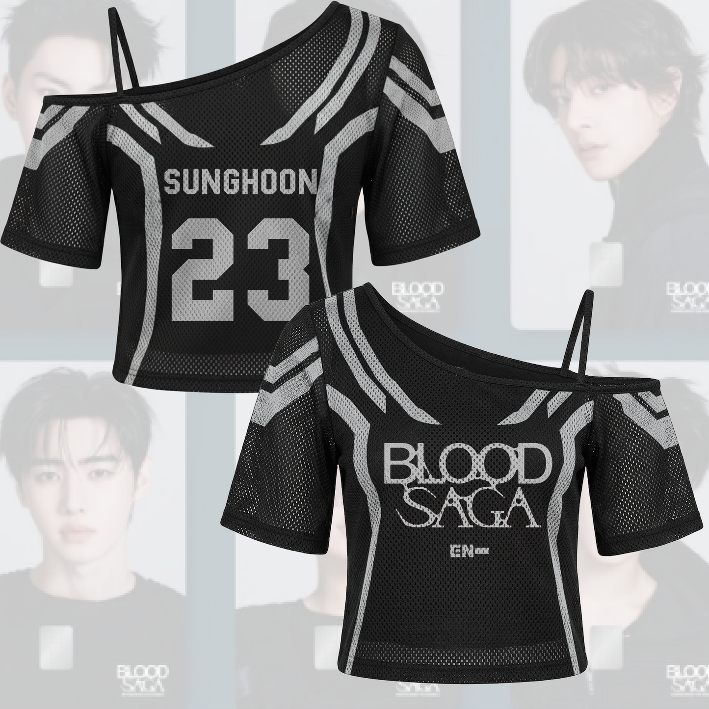The Fallen Wings Enhypen Blood Saga World Tour Tour Off Shoulder Mesh