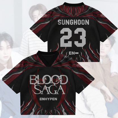 Night Wings Blood Saga Enhypen World Tour Mixed Mesh Jersey Gifts