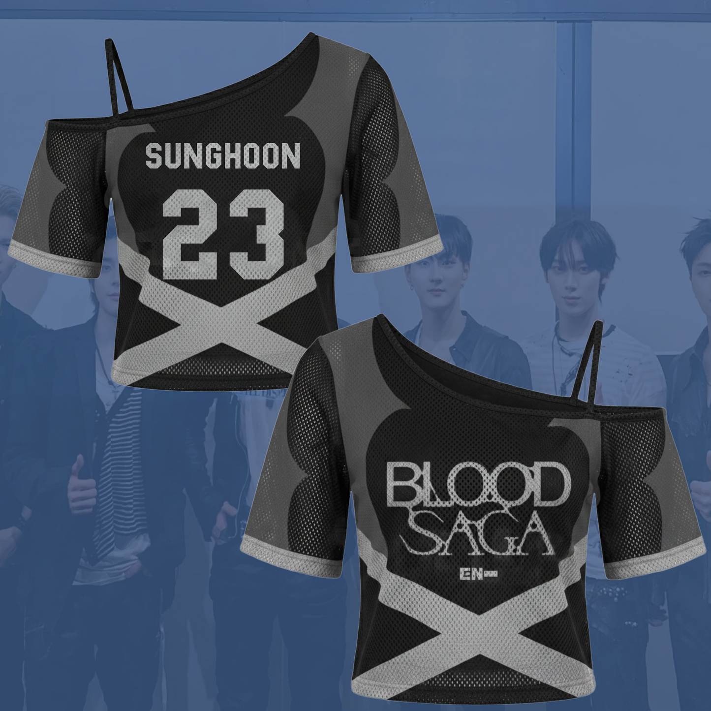 Enhypen Blood Saga  World Tour Tour Off Shoulder Mesh