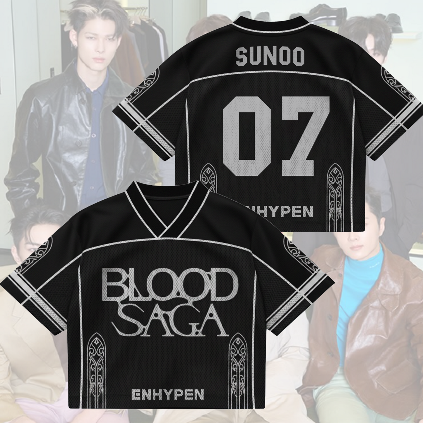 Shadows Of Blood Saga Enhypen World Tour Mixed Mesh Jersey