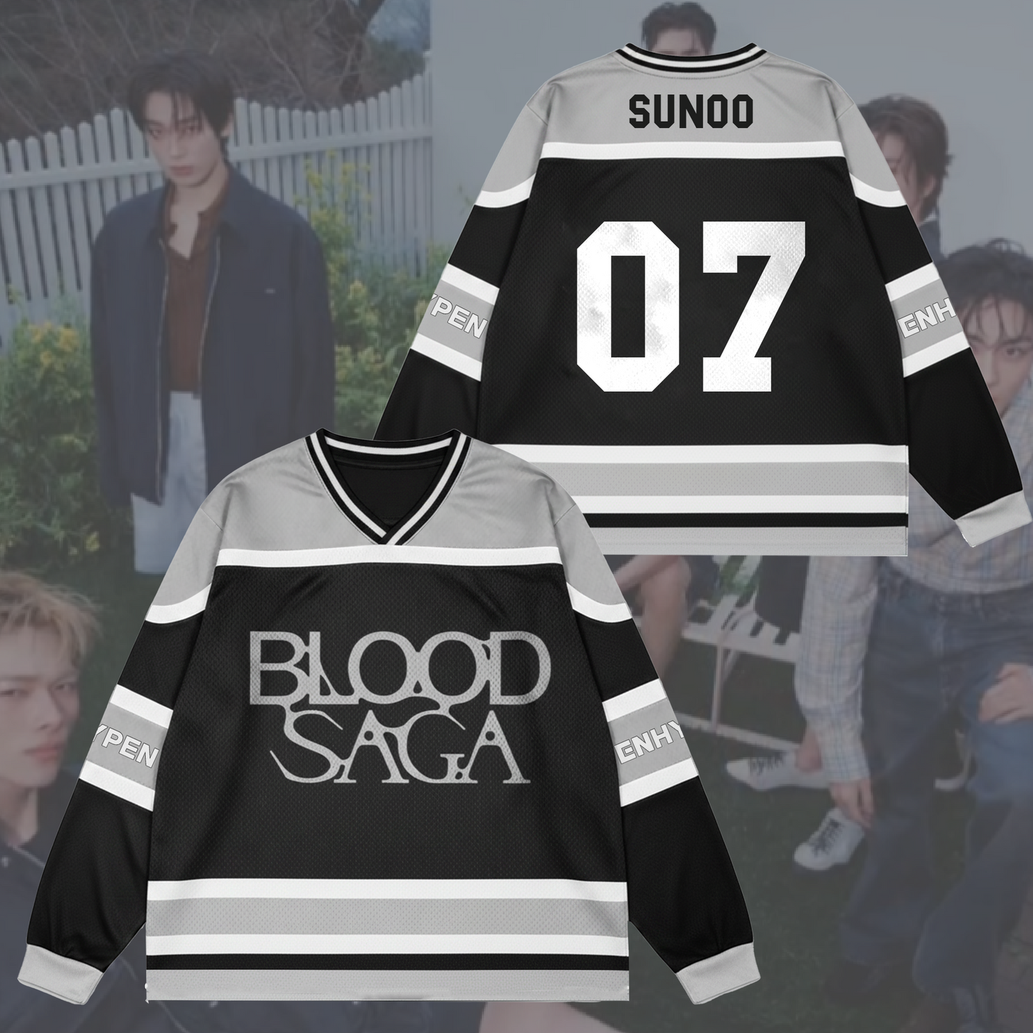 Blood Saga Enhypen World Tour Mesh Splicing Long Sleeve Gift For Fans