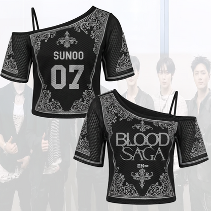 Gothic Princess Blood Saga Enhypen World Tour Tour Off Shoulder Mesh