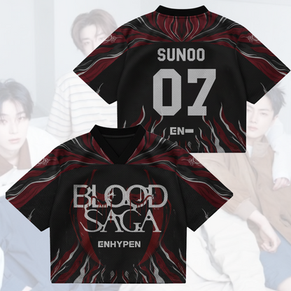 Night Wings Blood Saga Enhypen World Tour Mixed Mesh Jersey Gifts