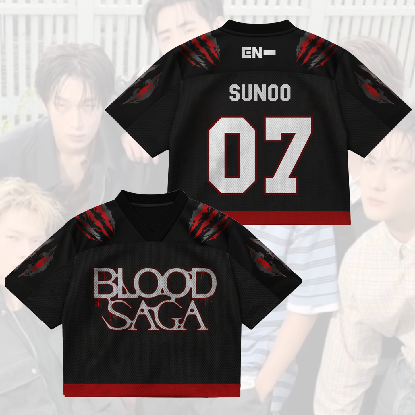 Midnight Story Enhypen Blood Saga  World Tour Mixed Mesh Jersey Gifts For Fans