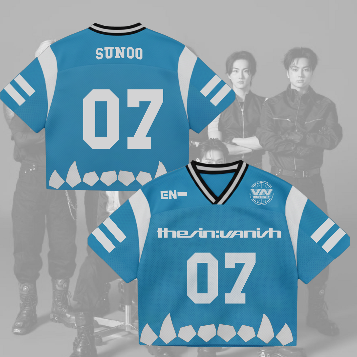 Enhypen Album The Sin Vanish Vampire Teeth Mixed Mesh Jersey