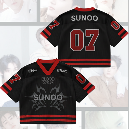 Dark Core Enhypen Blood Saga World Tour Mixed Mesh Jersey