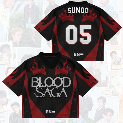 Vampire Heart Blood Saga Enhypen World Tour Mixed Mesh Jersey