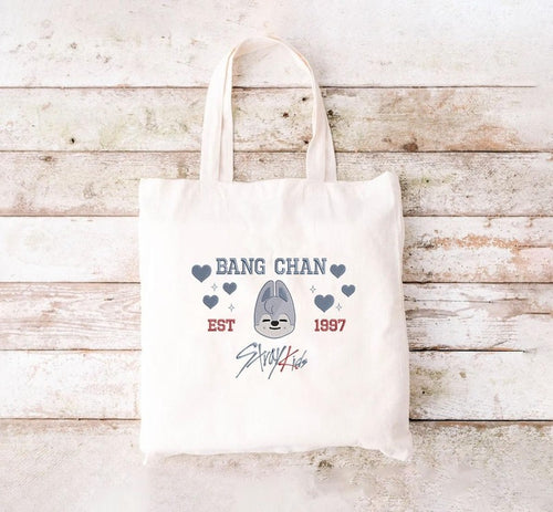 WAVESTEEᵀᴹ Embroidered StrayKids Member Group Tote Bag
