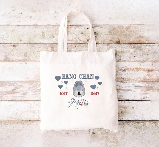 WAVESTEEᵀᴹ Embroidered StrayKids Member Group Tote Bag