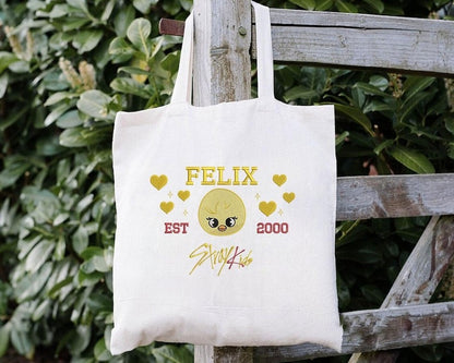 WAVESTEEᵀᴹ Embroidered StrayKids Member Group Tote Bag