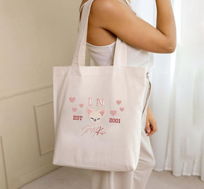 WAVESTEEᵀᴹ Embroidered StrayKids Member Group Tote Bag